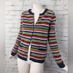 Tabitha Webb Colorful striped Cardigan Lambswool sweater Small